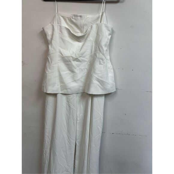 Amanda Uprichard Women's White Yadira Strapless Wide Leg Jumpsuit Sz XL & M NWOT - Picture 7 of 10